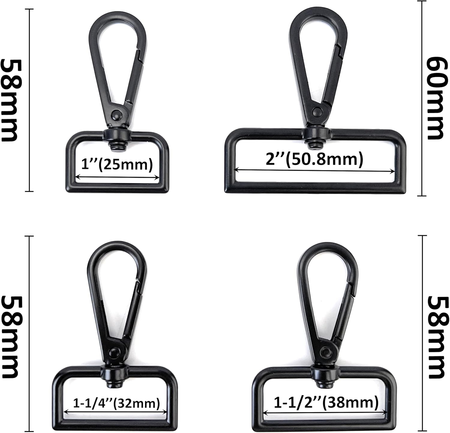 10 Pcs D Ring Swivel Lobster Claw Clasps Push Gate Snap Hooks Trigger Clips for Purse Keychain Strap Making